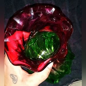 Hand blown glass vase
